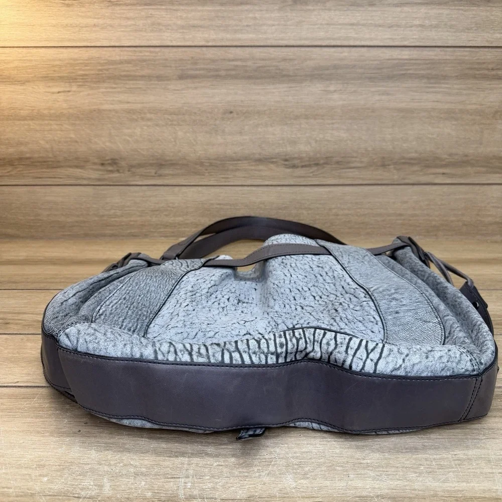 Kooba Gray Slouchy Leather Hobo Shoulder Bag Large Purse Y2K Boho Tote NWT